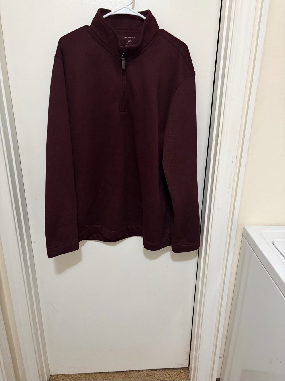Van Heusen Men's Quarter-Zip Sweater - Burgundy